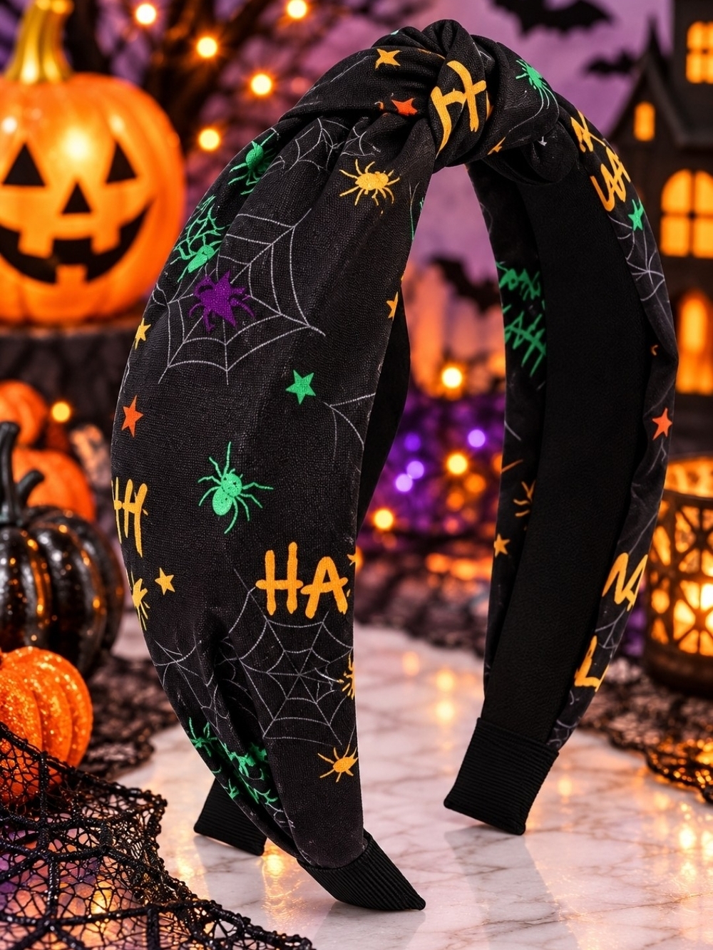 Halloween Spider & Web Knot Headband!!